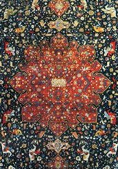 Detail of a Persian hunting carpet