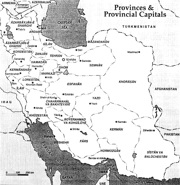 Iransaga - map of the provinces of Iran
